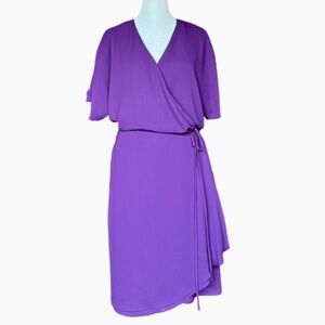 Aritzia Babaton Purple‎ Wallace Wrap Dress Sz L